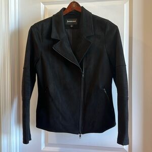 Betabrand vegan suede/ leather moto jacket